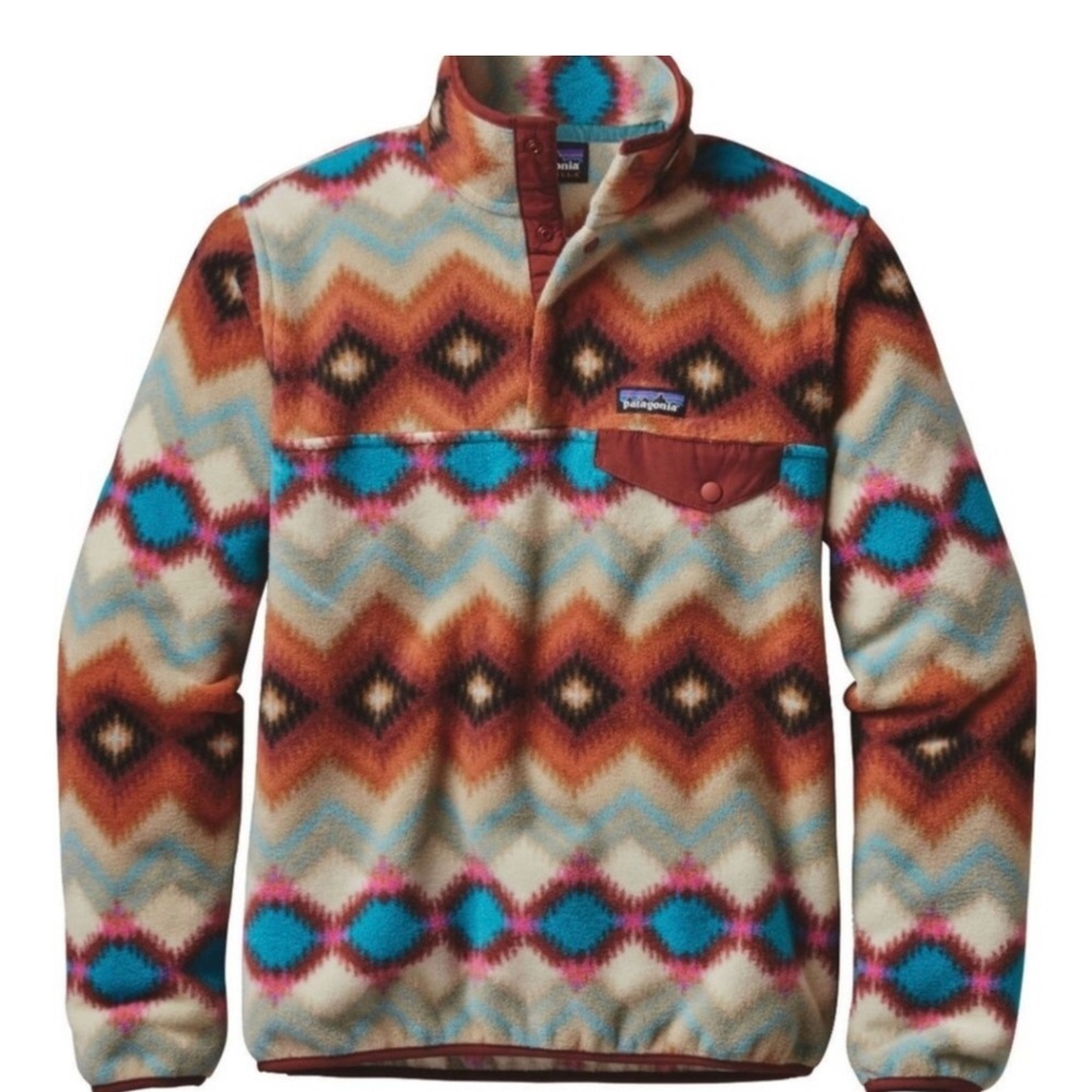 PATAGONIA l Synchilla Snap T Fleece Timber Twist Aztec Pullover RARE Print XS